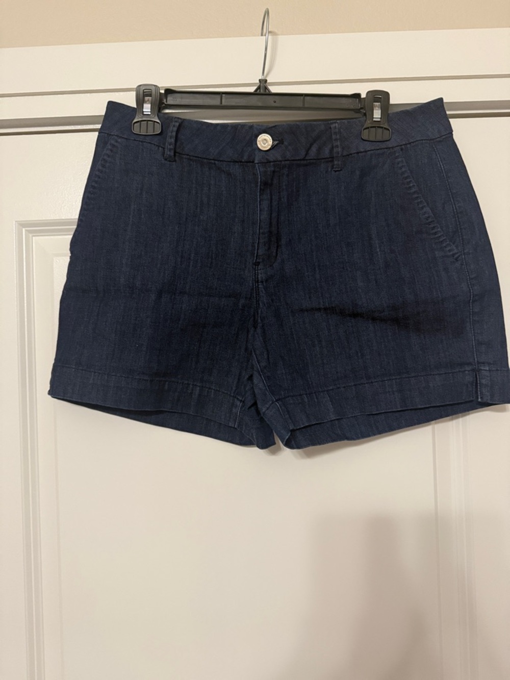 White House Black Market Navy Denim Short Shorts